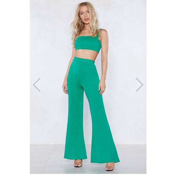 Nasty Gal Pants - Nasty Gal Two Piece Green Set